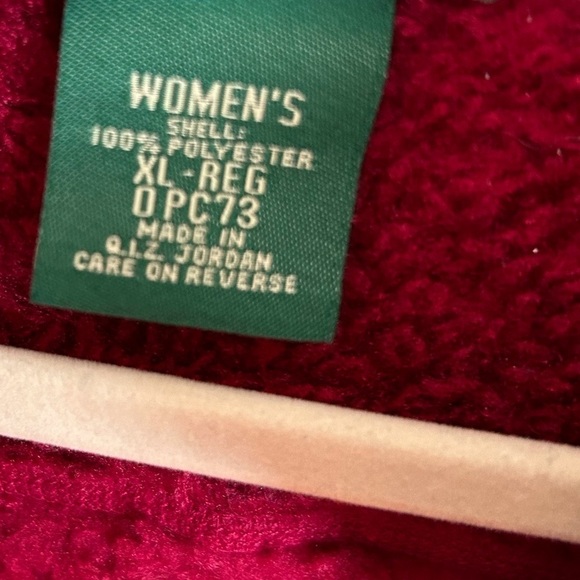 Like New LL Bean Red Teddy Bear Jacket, XL - Picture 6 of 8